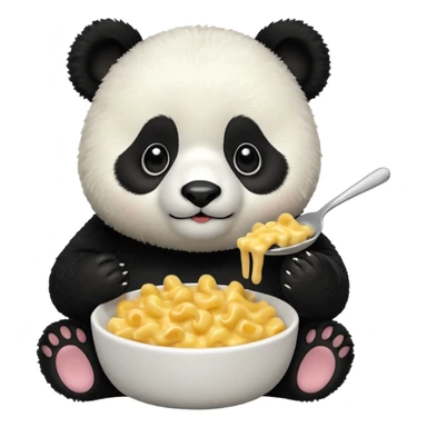 Panda eating mac & cheese sticker