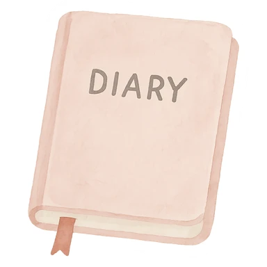 a pink diary, watercolor art style sticker