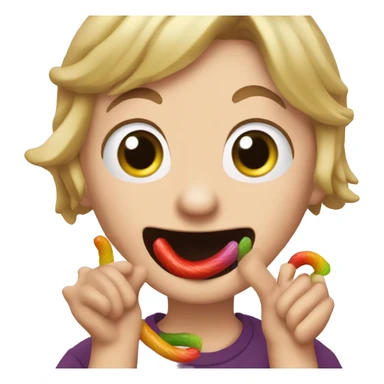 Gibby from I Carly, grabbing gummy worms  sticker