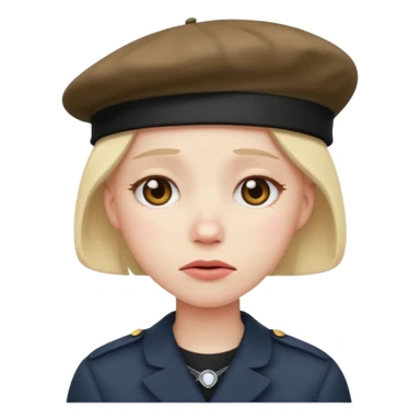 sob emoji face with beret sticker