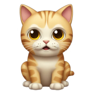 frightened cat sticker