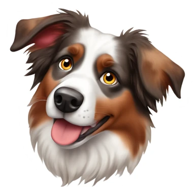 Red Merle Australian shepherd with a more red face and one blue eye sticker