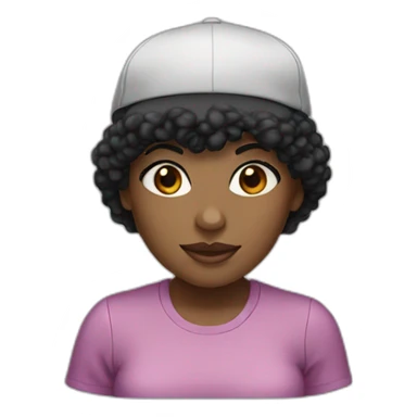 black girl, brown eyes, short black hair with a sully cap sticker
