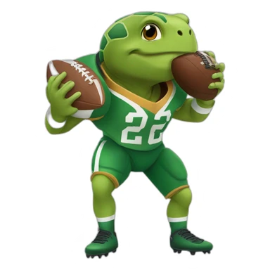 Tortue qui joue U football sticker
