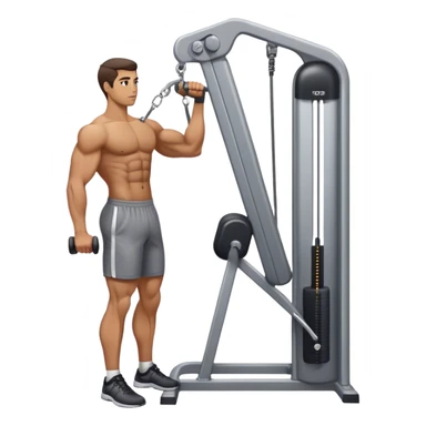 side-view man standing cable-machine tricep-pushdown sticker