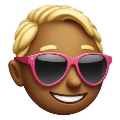 a heart with sunglasses smiling sticker