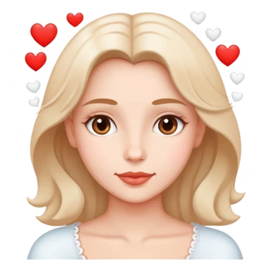 Carita enamorada con corazones blancos  sticker