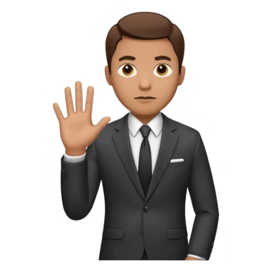 consulting man with hand sticker