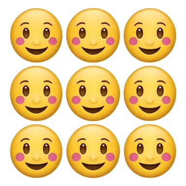 multiple smiling emojis in a 3x3 grid sticker