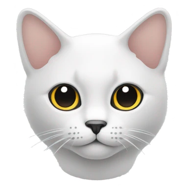 Gato color blanco con manchas negras sticker