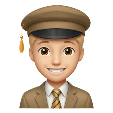 Teen in cap & tie sticker