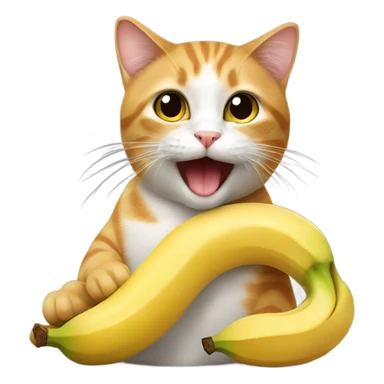 Cat eating a banana  sticker