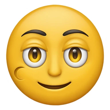 emoji face side profile one eye visible  rolling it’s eye sticker