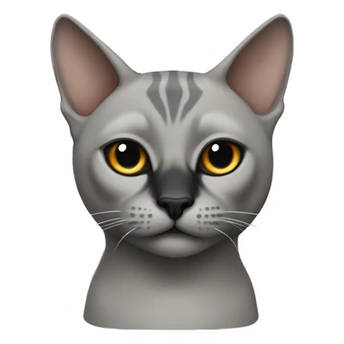 gray cat sphinx with black nose sticker
