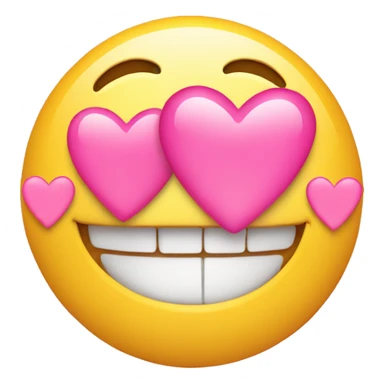 Smile emoji with 2 pink hearts  sticker