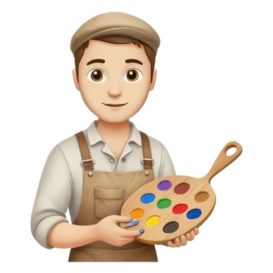 Painter with palette sticker
