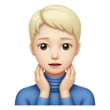 An emoji with hands on their neck and squeezing sticker