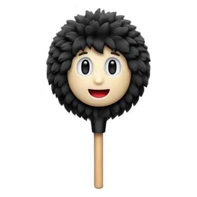 boom fluffy microphone with stick sticker