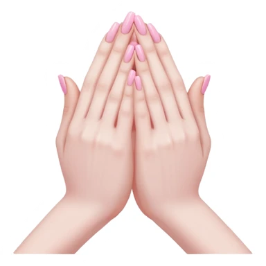 Make hands in a praying motion.
with very girly pink tones. sticker