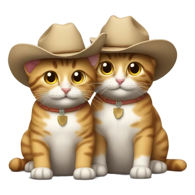 two happy cats wearing cowboy hats sticker