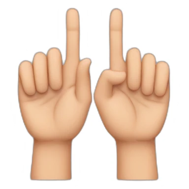 The two hands side by side with just the middle and index fingers raised sticker