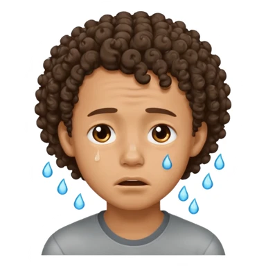 handsome lightskin boy with curls and a good jawline crying sticker