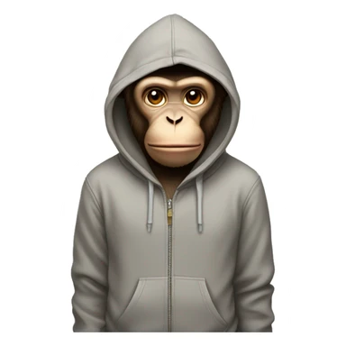 Monkey with a hoodie standing bored  sticker