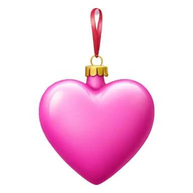 pink heart shaped christmas ornament  sticker
