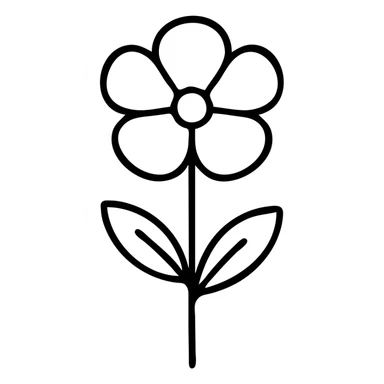 a delicate, hand-drawn flower sticker
