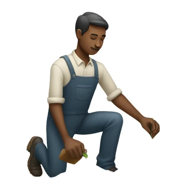 Man planting a seed sticker