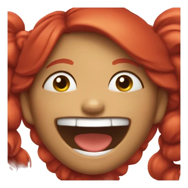Red girl laughing sticker