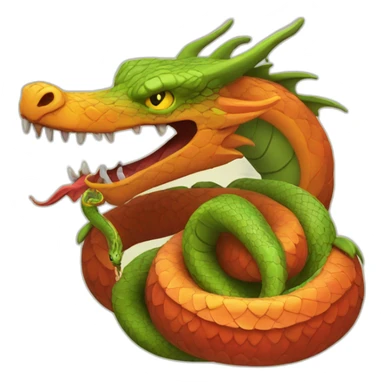 Dragon and snake sticker