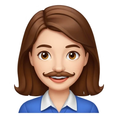 woman with mustache sticker