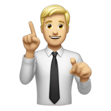 pointing index finger upwards white blonde man sticker