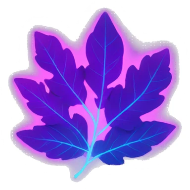 Leaves glowing neon sticker
