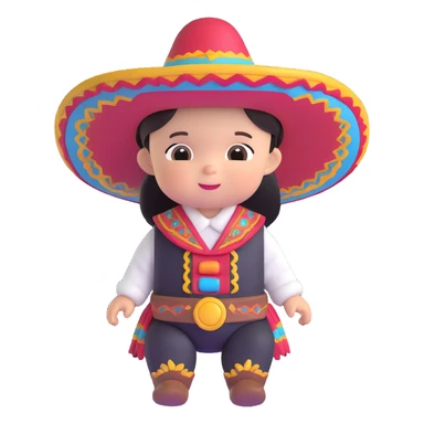baby with charro hat sticker
