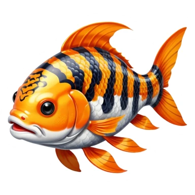 Pretty Asian ornate painted Japanese aesthetic beautiful shiny pretty glossy smooth Koi-Fish with tiger stripes on it sticker