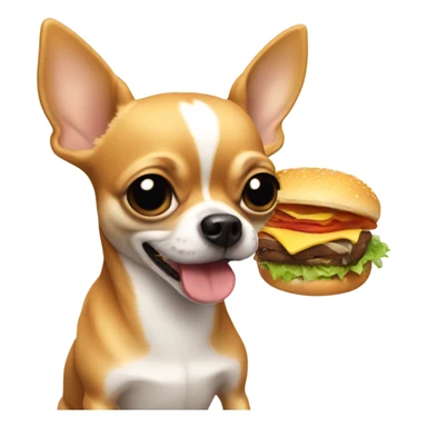 Chihuahua eating a Hamburger  sticker