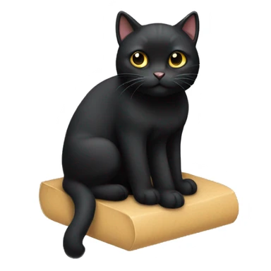 Puffy black cat sticker