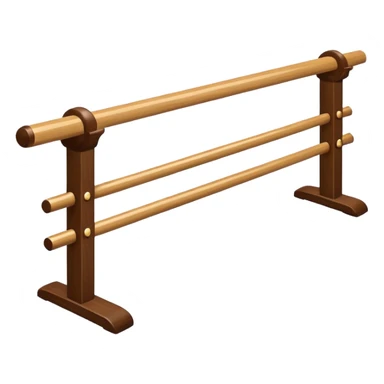 Ballet Barre, flat design emoji, with rich details, no face on objects, white background sticker