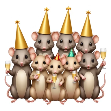 rat partying  sticker
