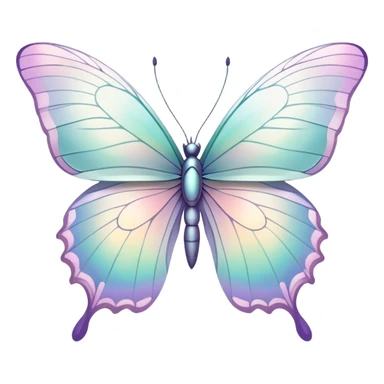Pastel white iridescent butterfly sticker