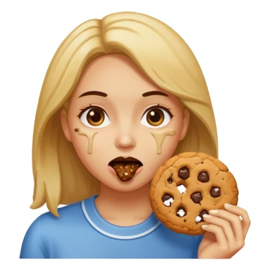 Women eating crambl cookie  sticker