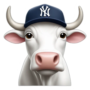 Bull with Yankees hat sticker