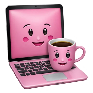 emojis de objetos girlie, cafe, uñas, celular, laptop, version girlie sticker