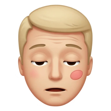 normal blushing emoji man closing eyes in embarrassment sticker