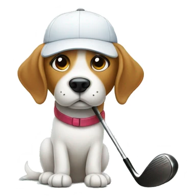 Dog golfer sticker