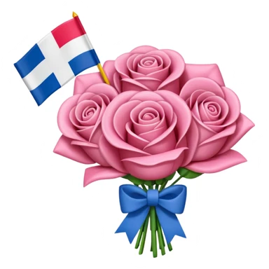 SPAM MEAT rose bouquet wrapped in french flag bow sticker