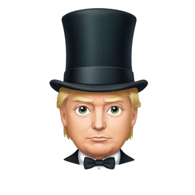 Donald Trump wearing a tophat sticker