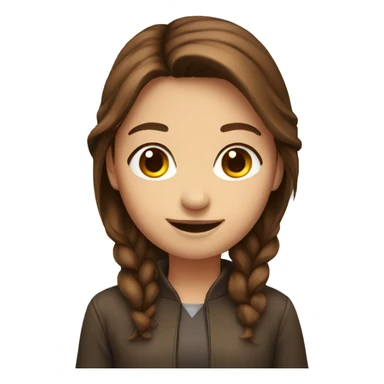 girl with brown hair says hi sticker